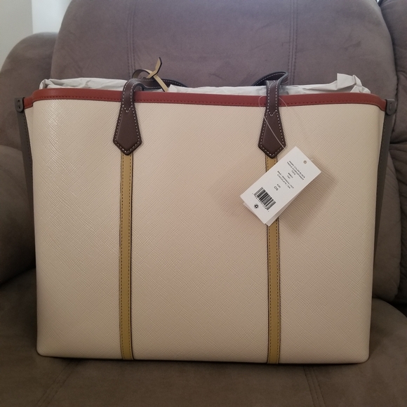 TORY BURCH COLOR BLOCK PERRY TRIPLE COMPARTMENT TOTE - Picture 7 of 14